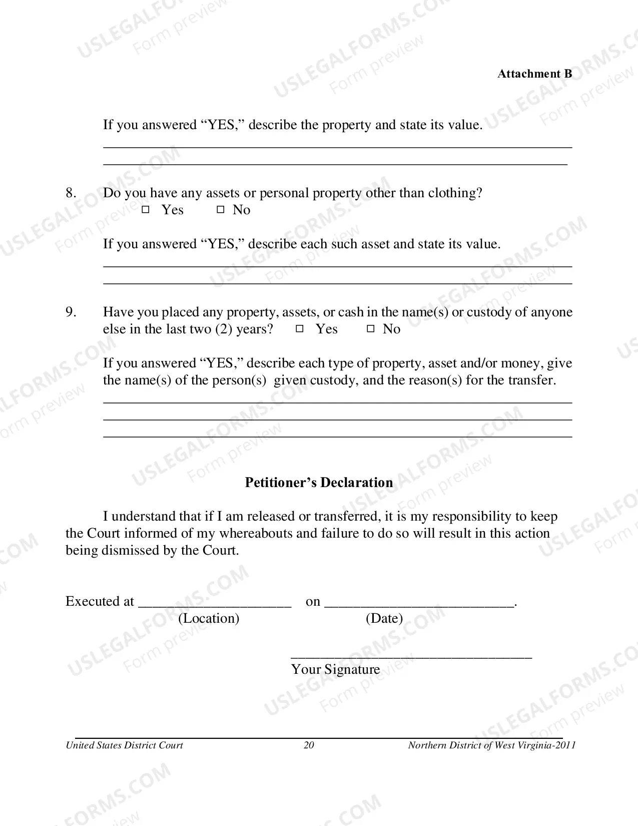 Preview Petition and Affidavit to Pay Without Prepayment of Fees (IFP)