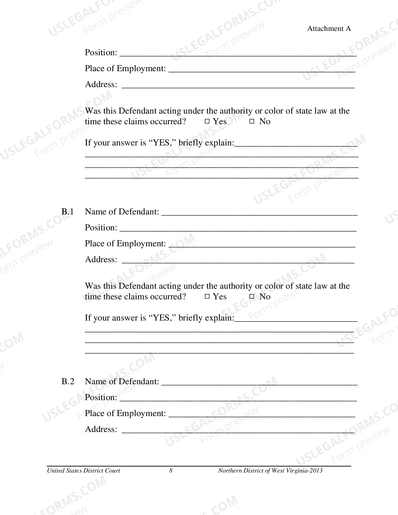 Preview Prisoner Complaint Package-Instructions and Forms for Filing a Civil Rights Complaint under 42 U.S.C. ' 1983