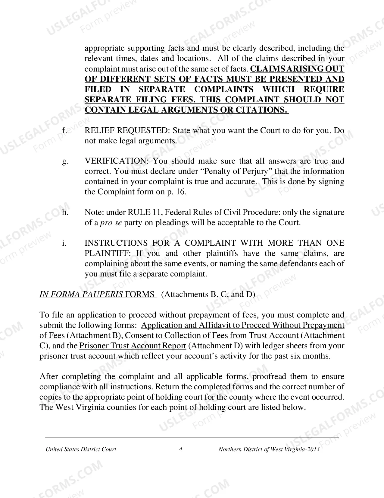 Preview Pro Se Prisoner Federal Tort Claim Act (FTCA) Forms Packet