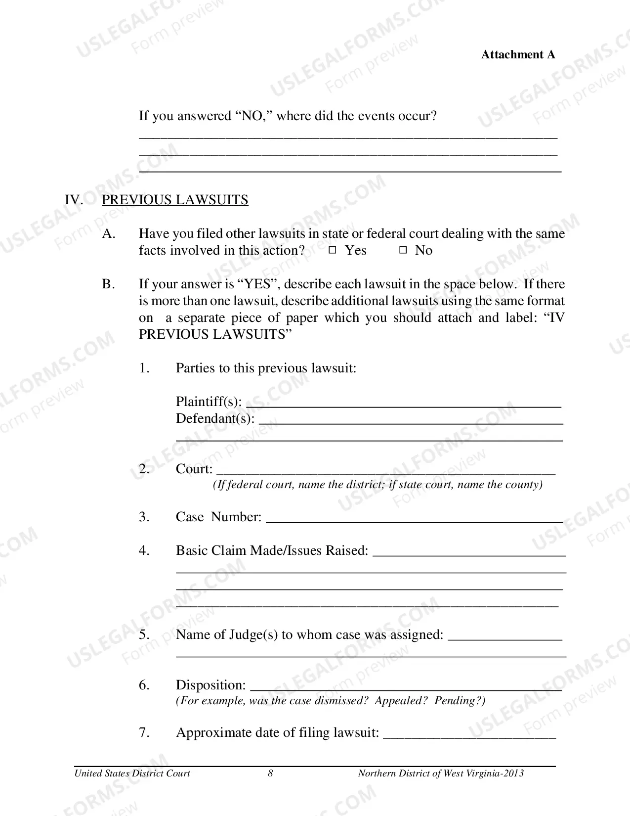 Preview Pro Se Prisoner Federal Tort Claim Act (FTCA) Forms Packet