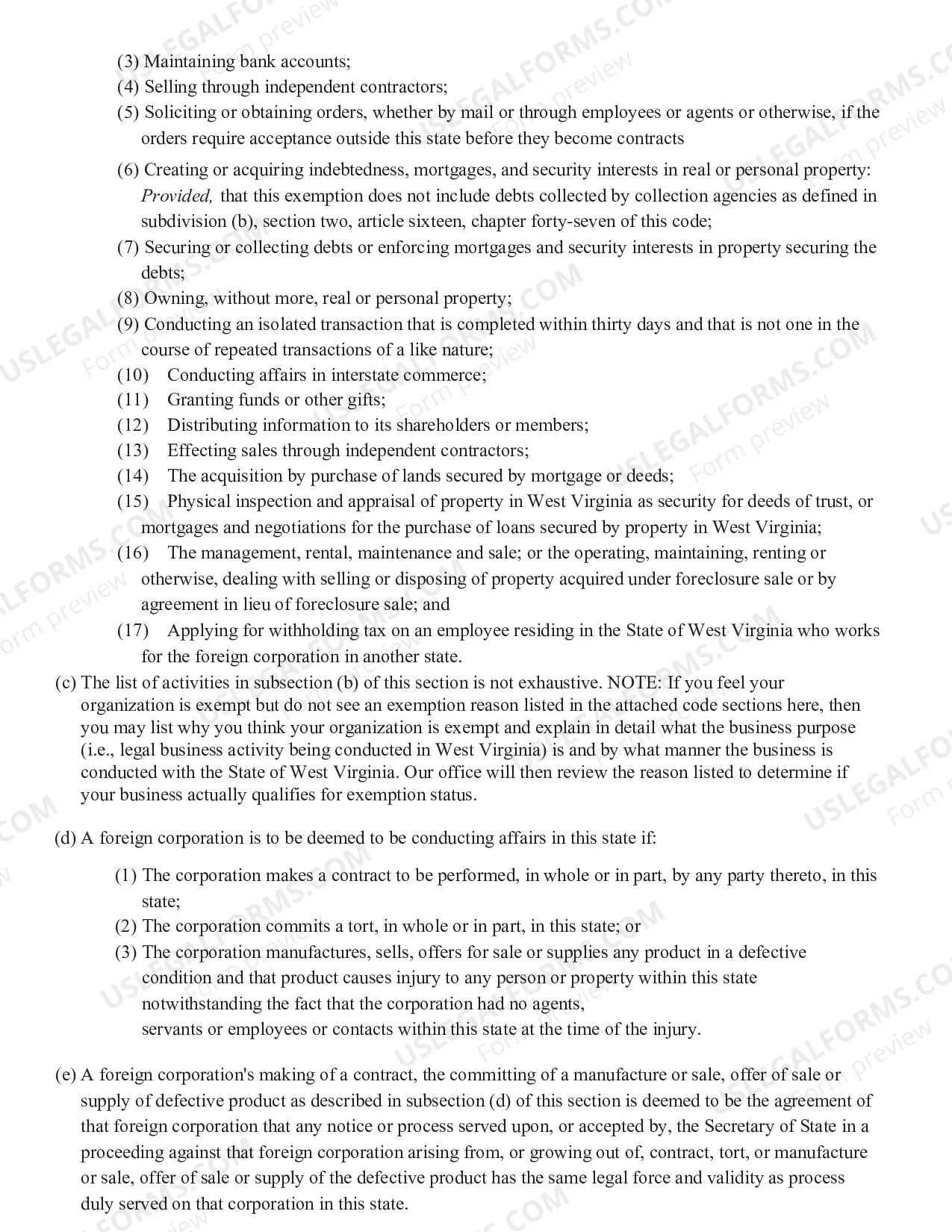 Preview Application for Exemptionfrom Certificate of Authority