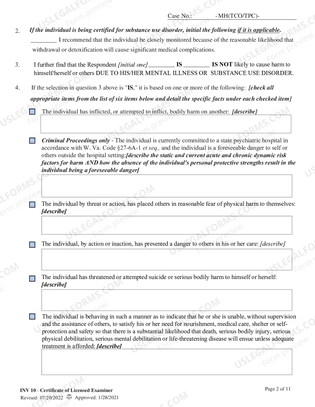 Preview Certificate of Licensed Examiner