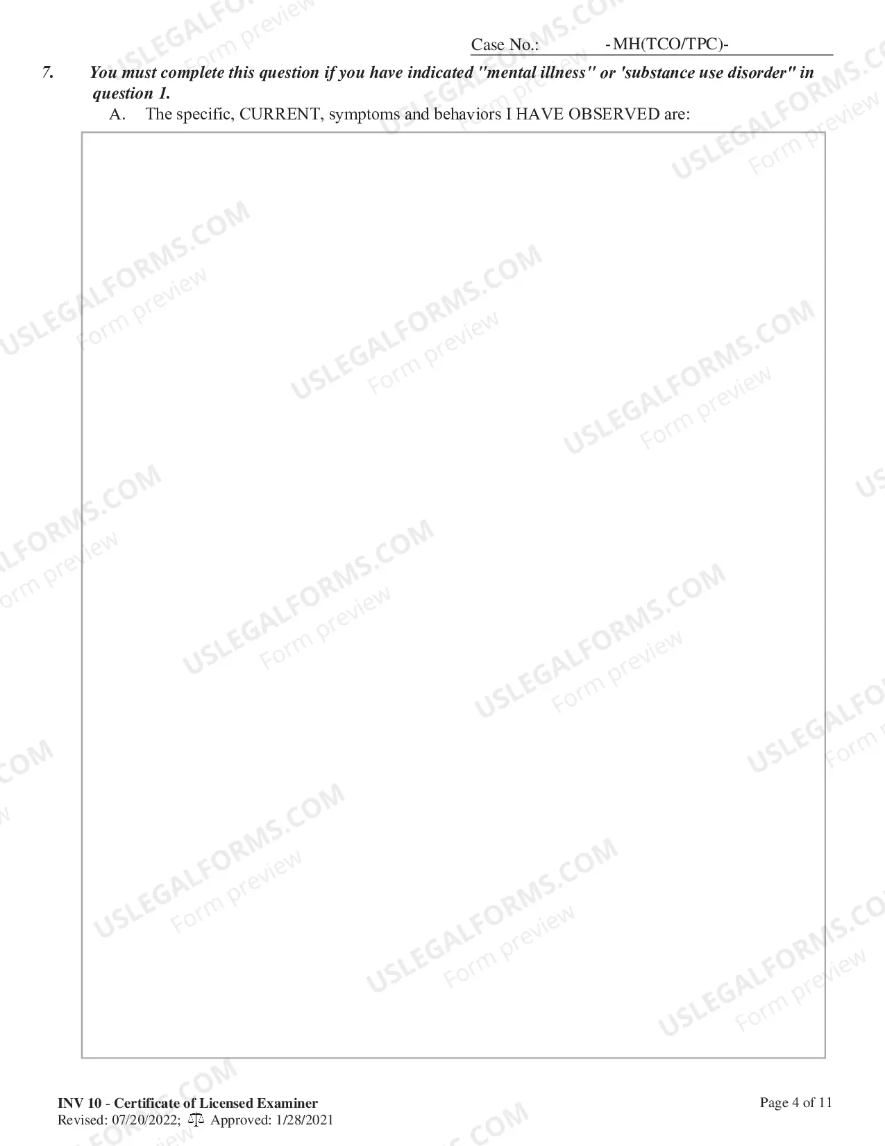 Preview Certificate of Licensed Examiner