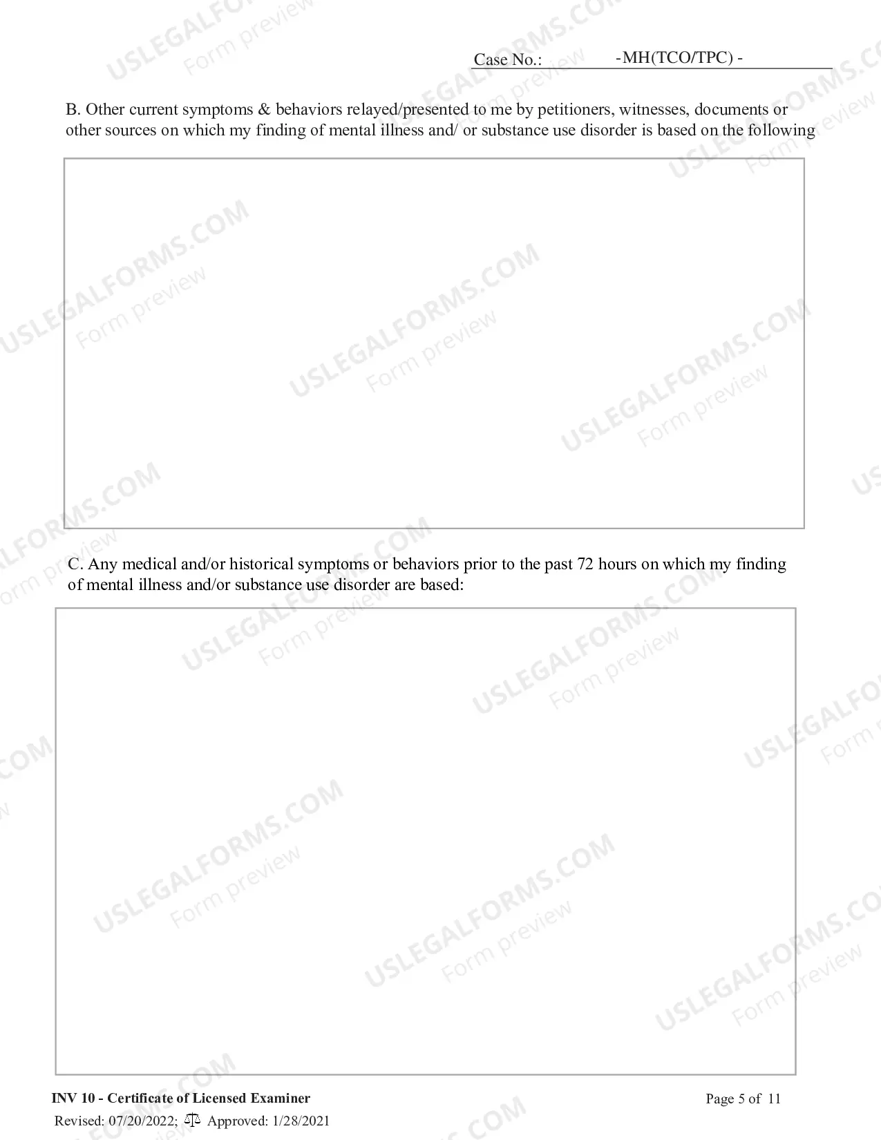 Preview Certificate of Licensed Examiner