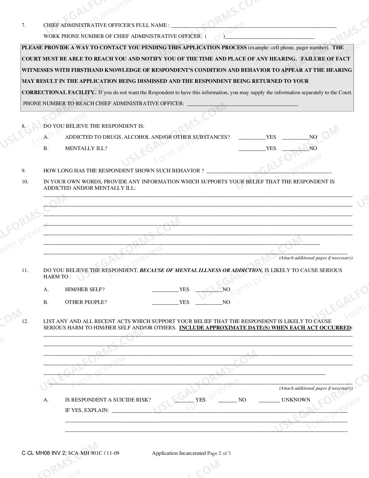 Preview Application for Incarcerated Individual's Mental Health Examination under WV Code 27-5-2