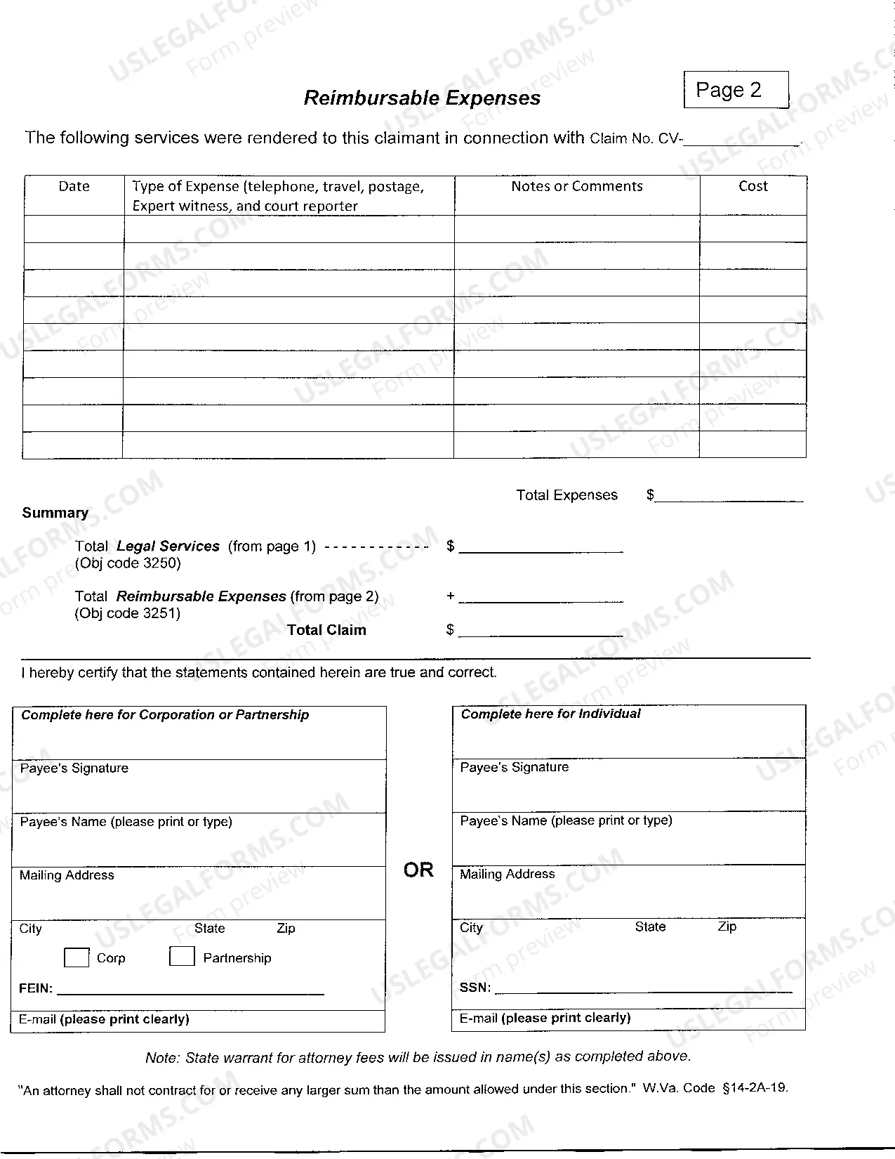 Preview Attorney's Fee Voucher
