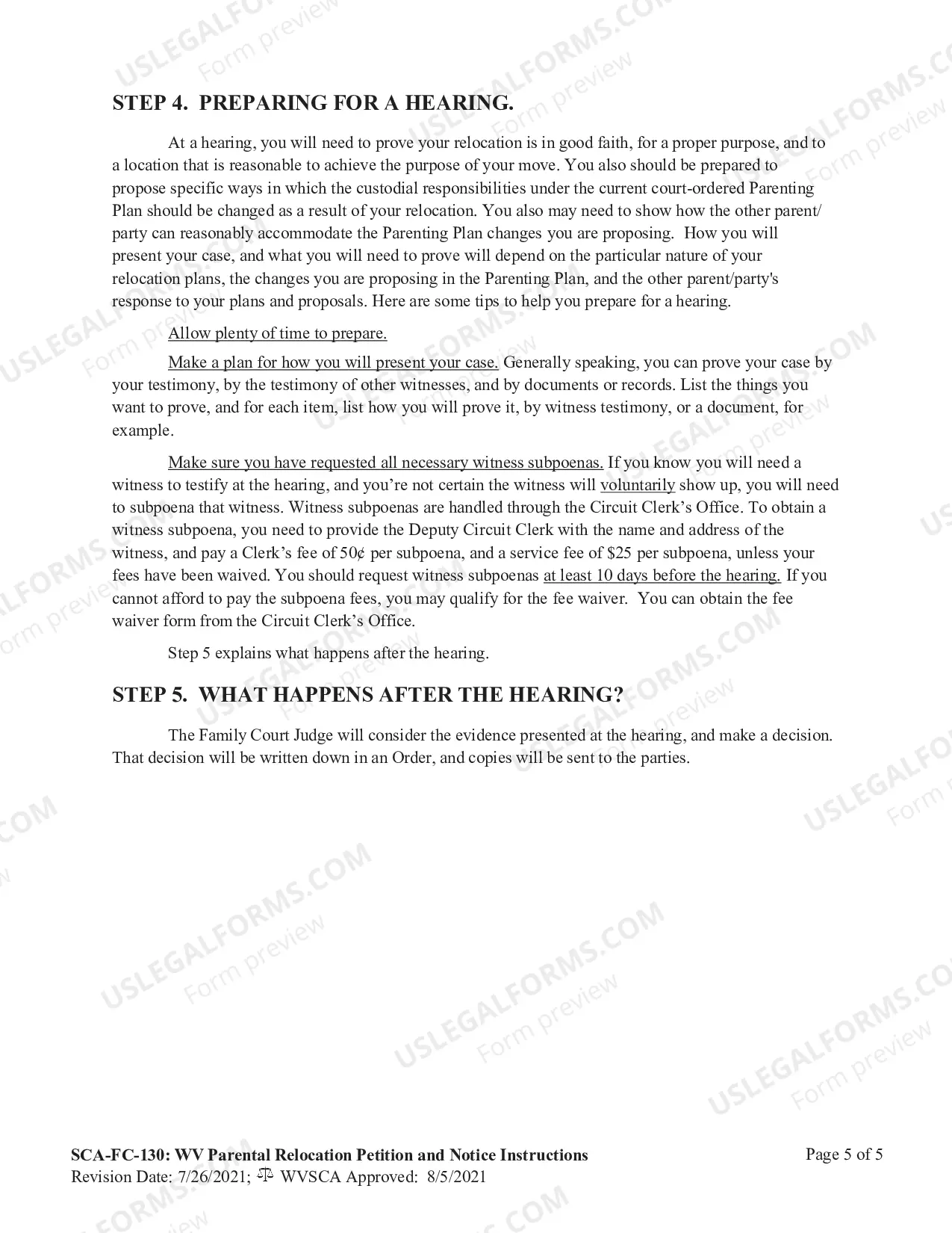 Preview Instructions