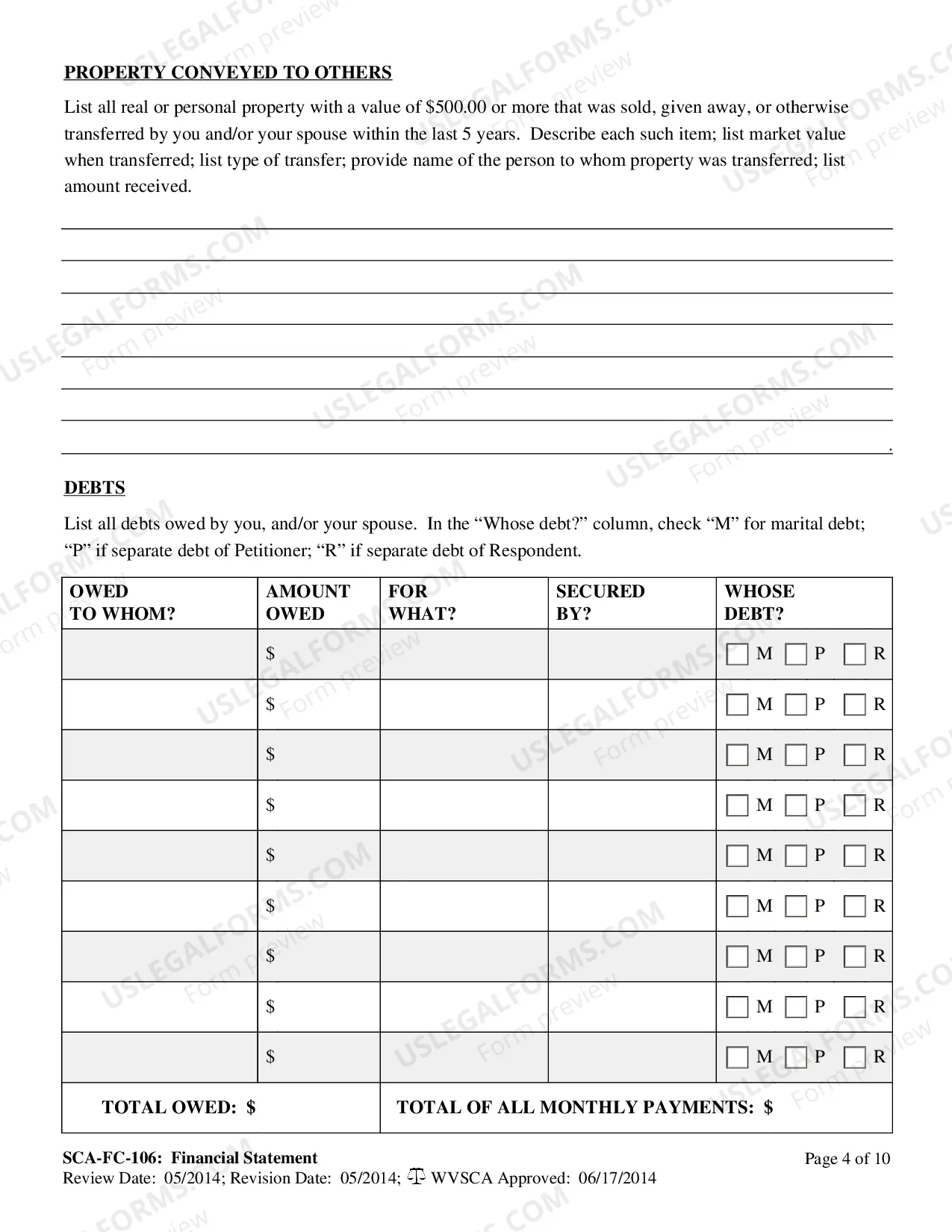 Preview Financial Statement