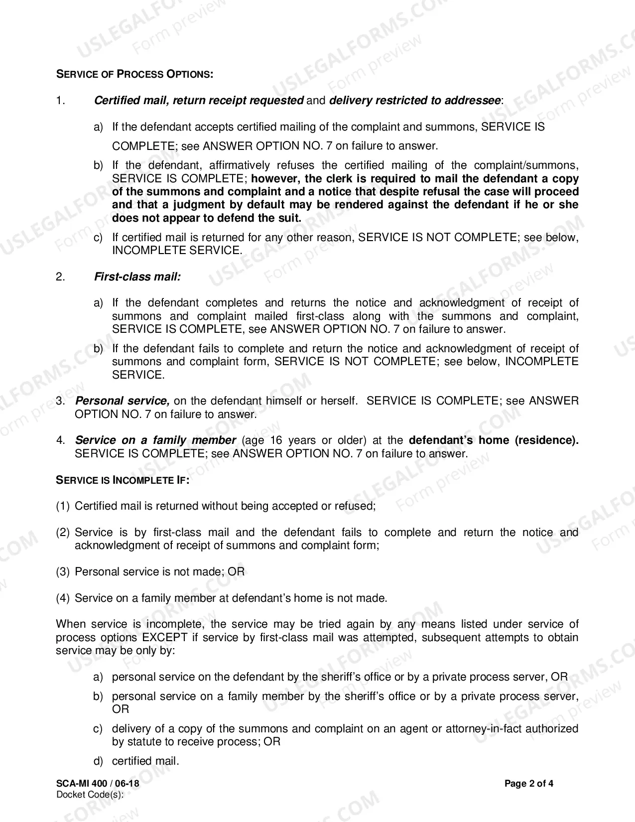 Preview Information Sheet: Civil Case Plaintiff