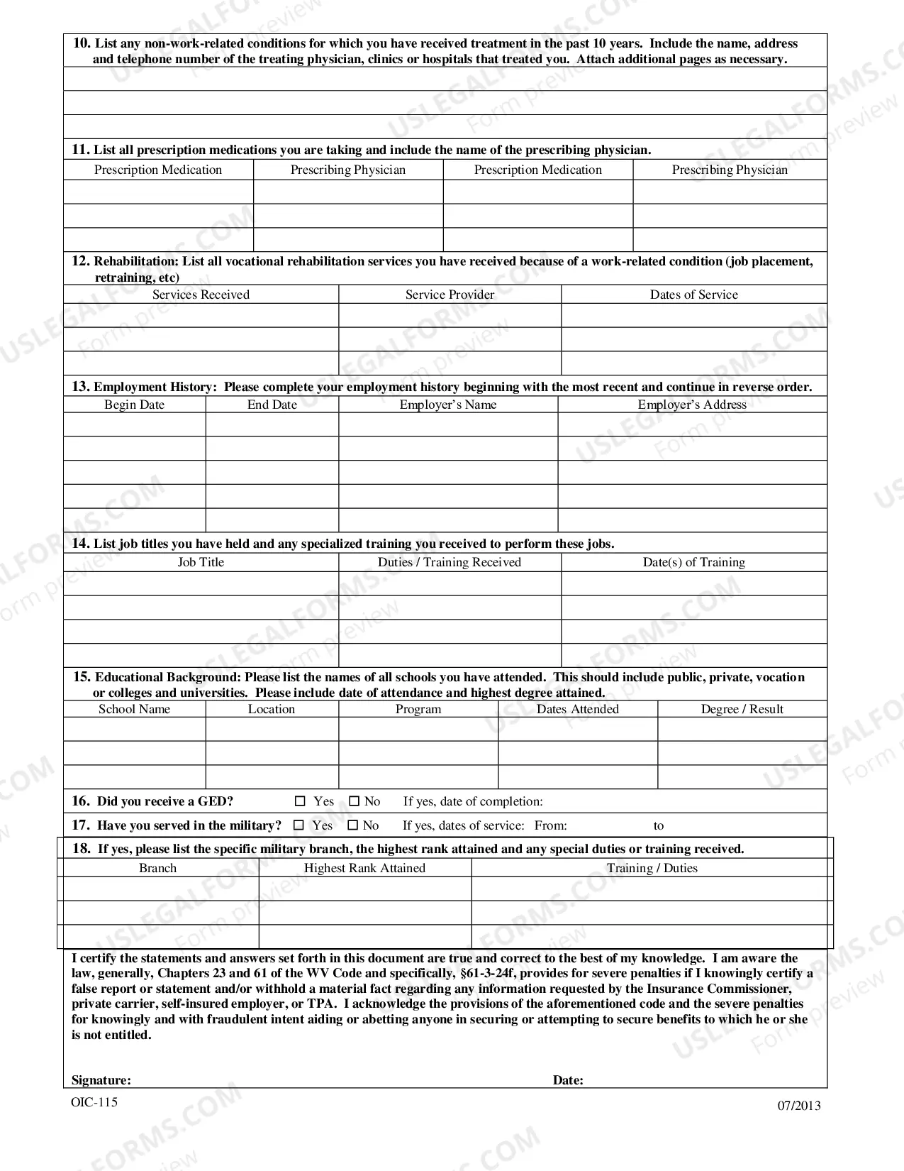 Preview Application for PTD Benefits