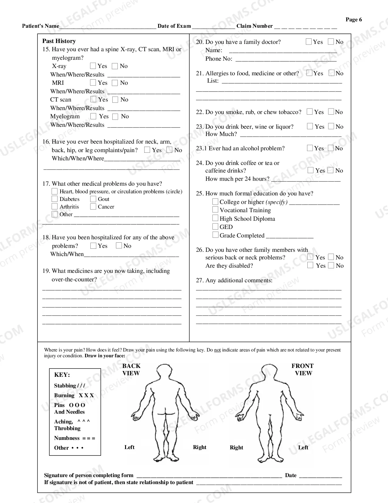 Preview Low Back Examination