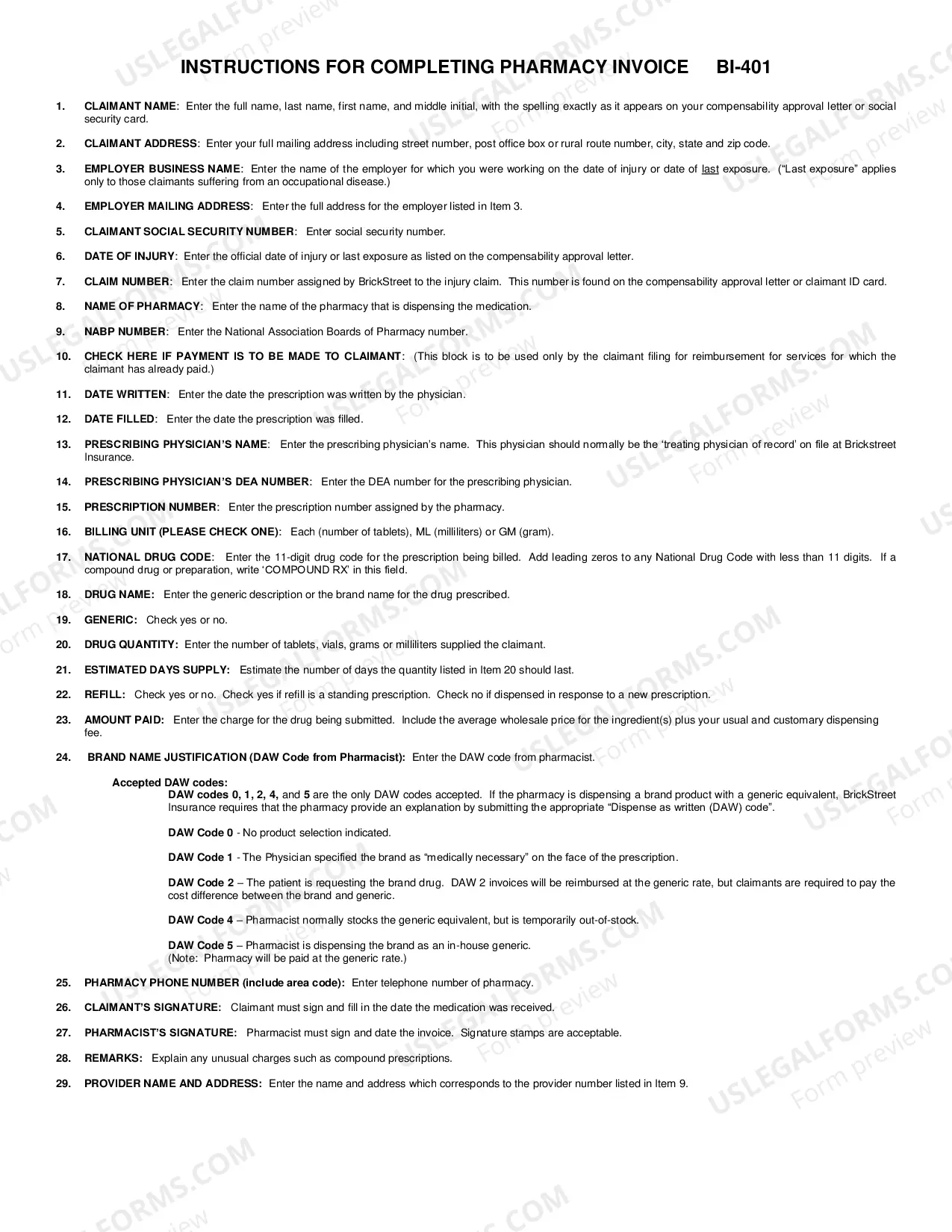 Preview Pharmacy Invoice