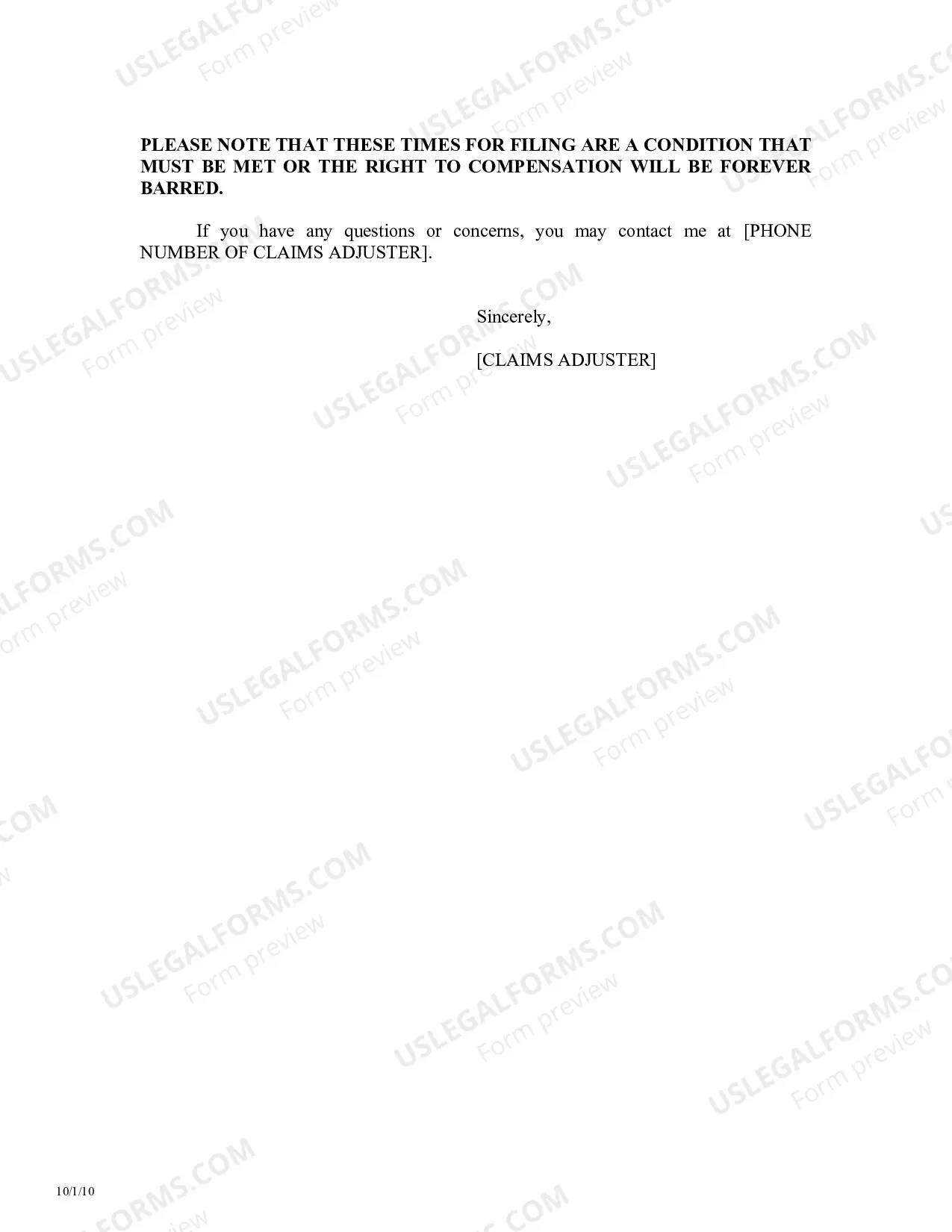 Preview Initial Notice Under WV Code Sec. 23-4-10(f) to Recipients of 104-Week Award Paid In Monthly Payments