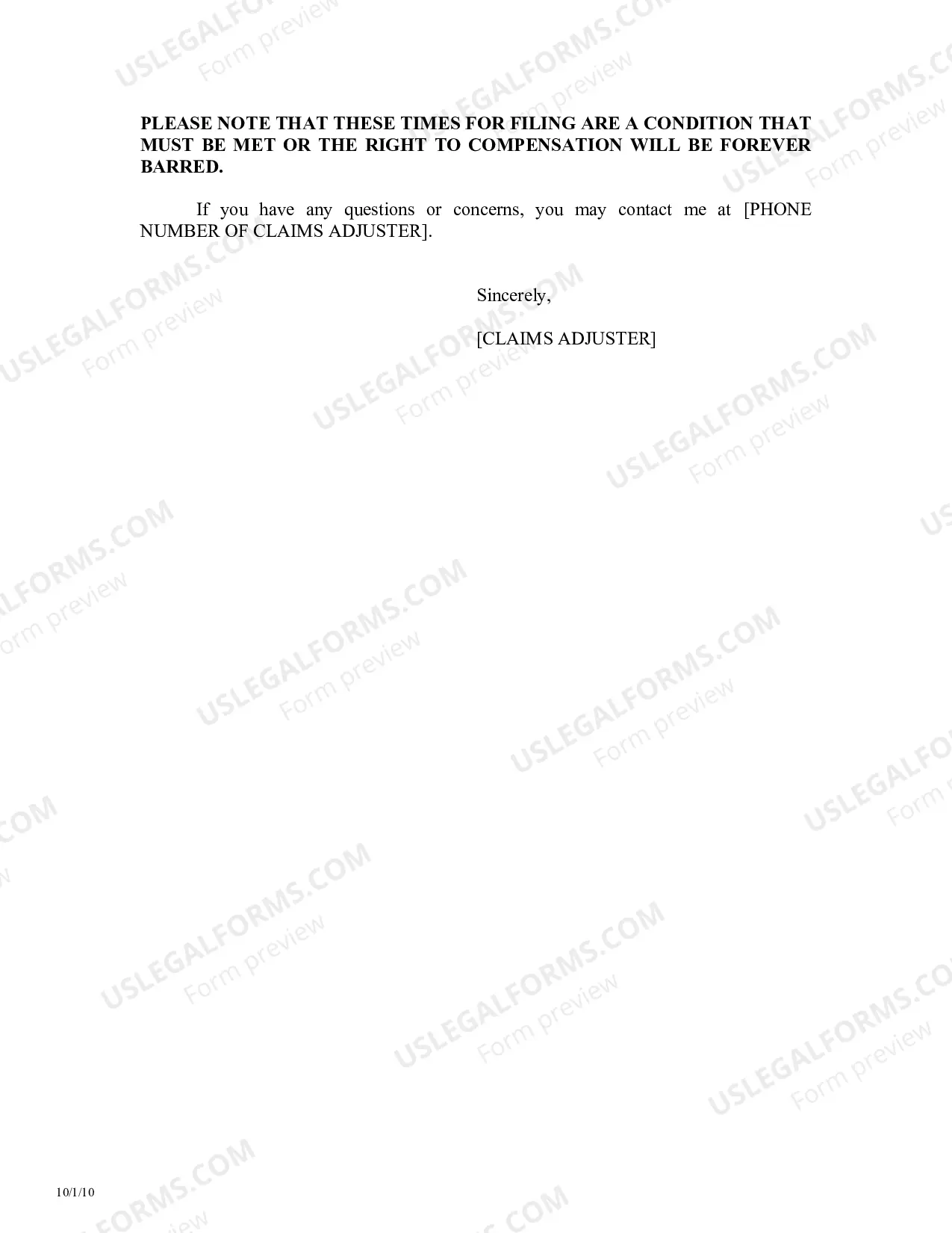 Preview Notice Under WV Code Sec. 23-4-10(f) to Recipients of 104-Week Award Paid In A Lump Sum