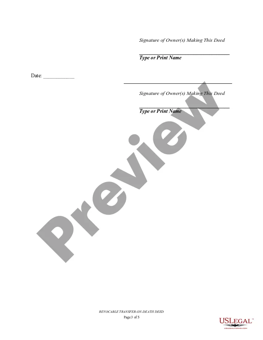 Preview Transfer on Death Deed or TOD - Beneficiary Deed for Individual to Two Individuals