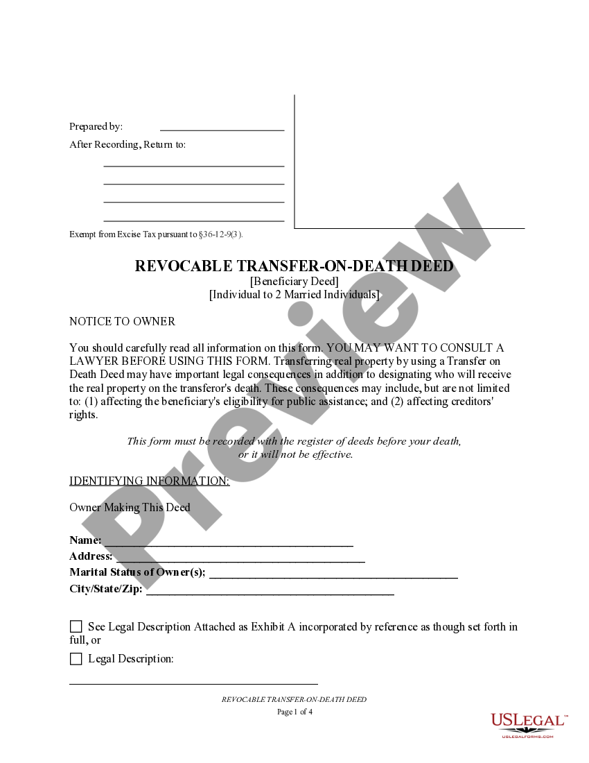 West Virginia Transfer on Death Deed or TOD Beneficiary Deed for