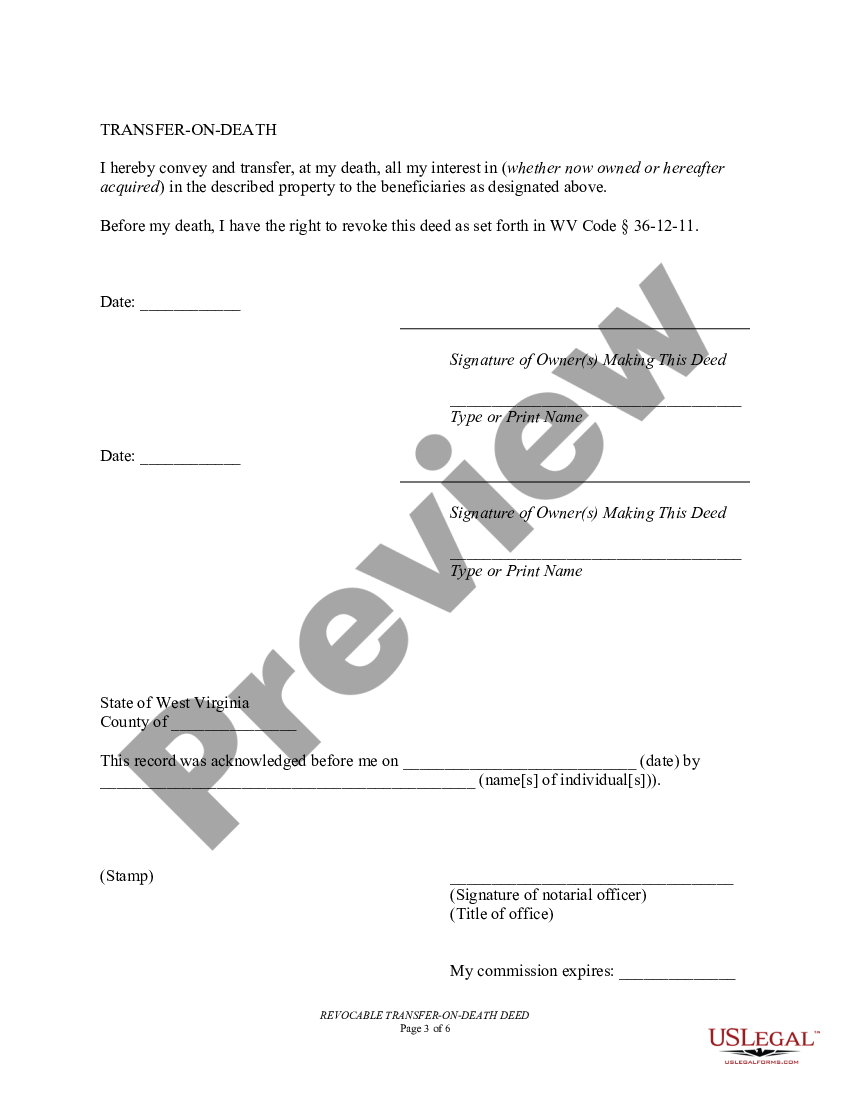 Transfer On Death Beneficiary Deed