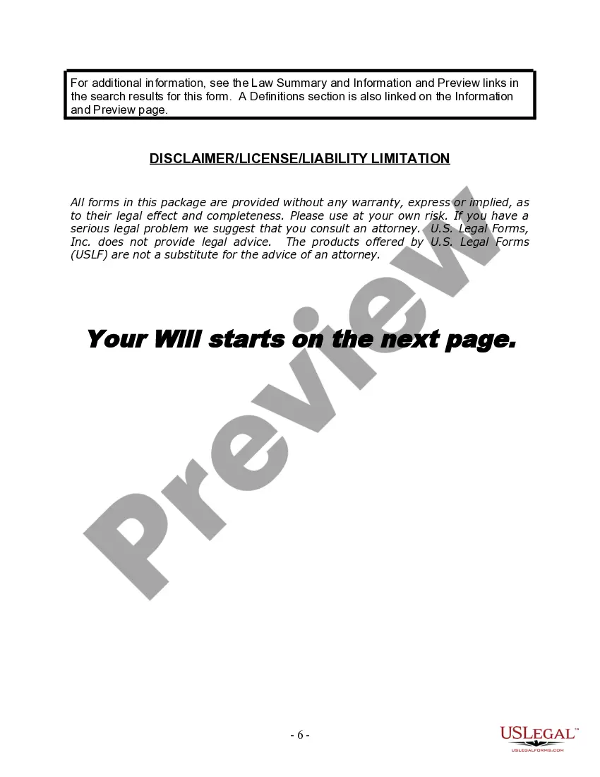 Preview Last Will and Testament for Divorced Person Not Remarried with Adult and Minor Children