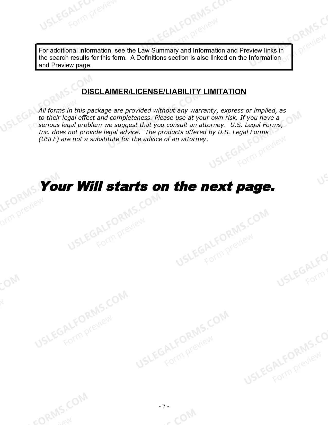 Preview Last Will and Testament for Married Person with Adult and Minor Children from Prior Marriage