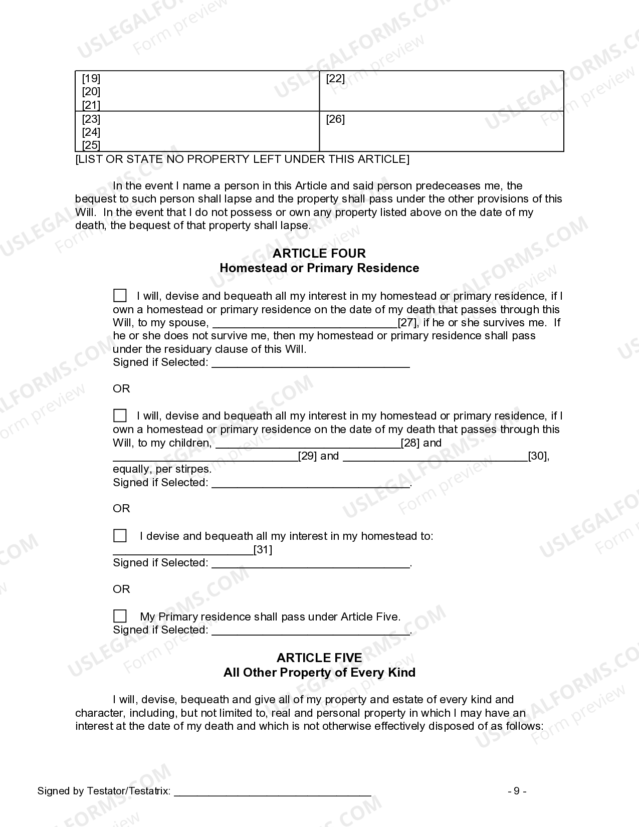 West Virginia Last Will and Testament for other Persons | US Legal Forms