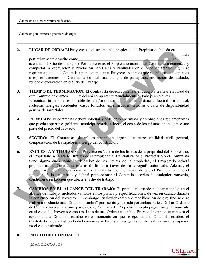 Preview Contrato de pintura para contratista