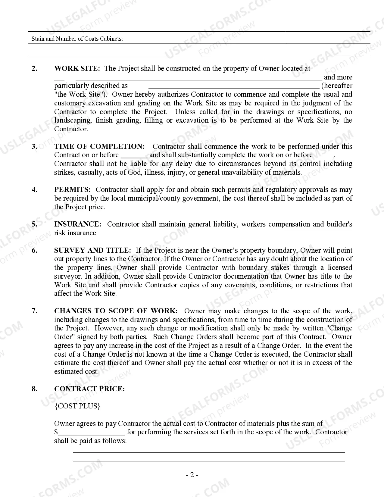 Preview Painting Contract for Contractor