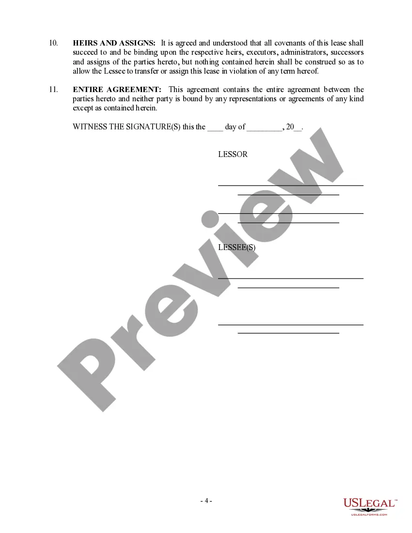 Preview Option to Purchase Addendum to Residential Lease - Lease or Rent to Own