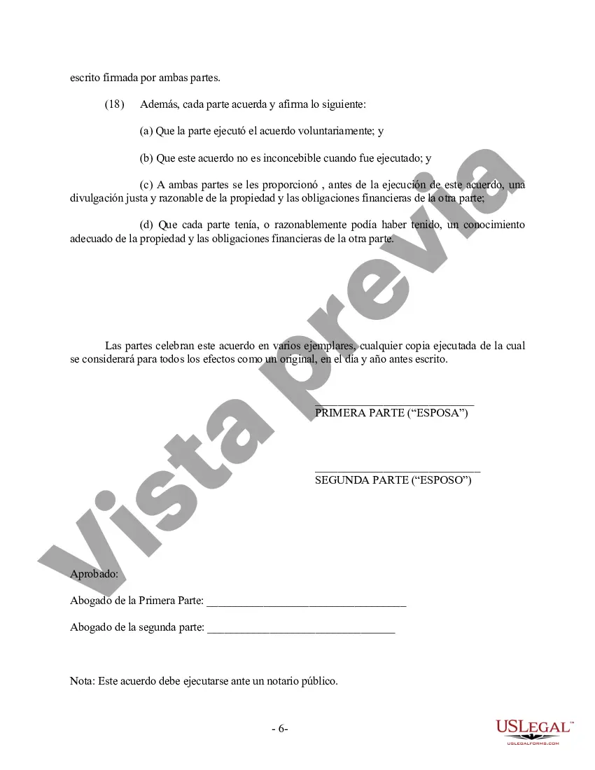 Preview Acuerdo prematrimonial prenupcial de Wyoming con estados financieros