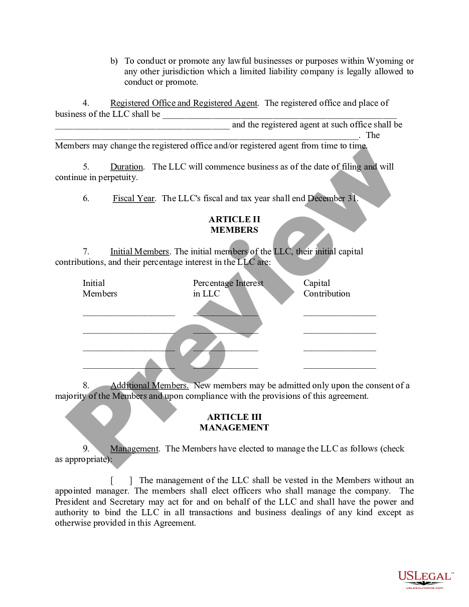 page 1 Limited Liability Company LLC Operating Agreement preview