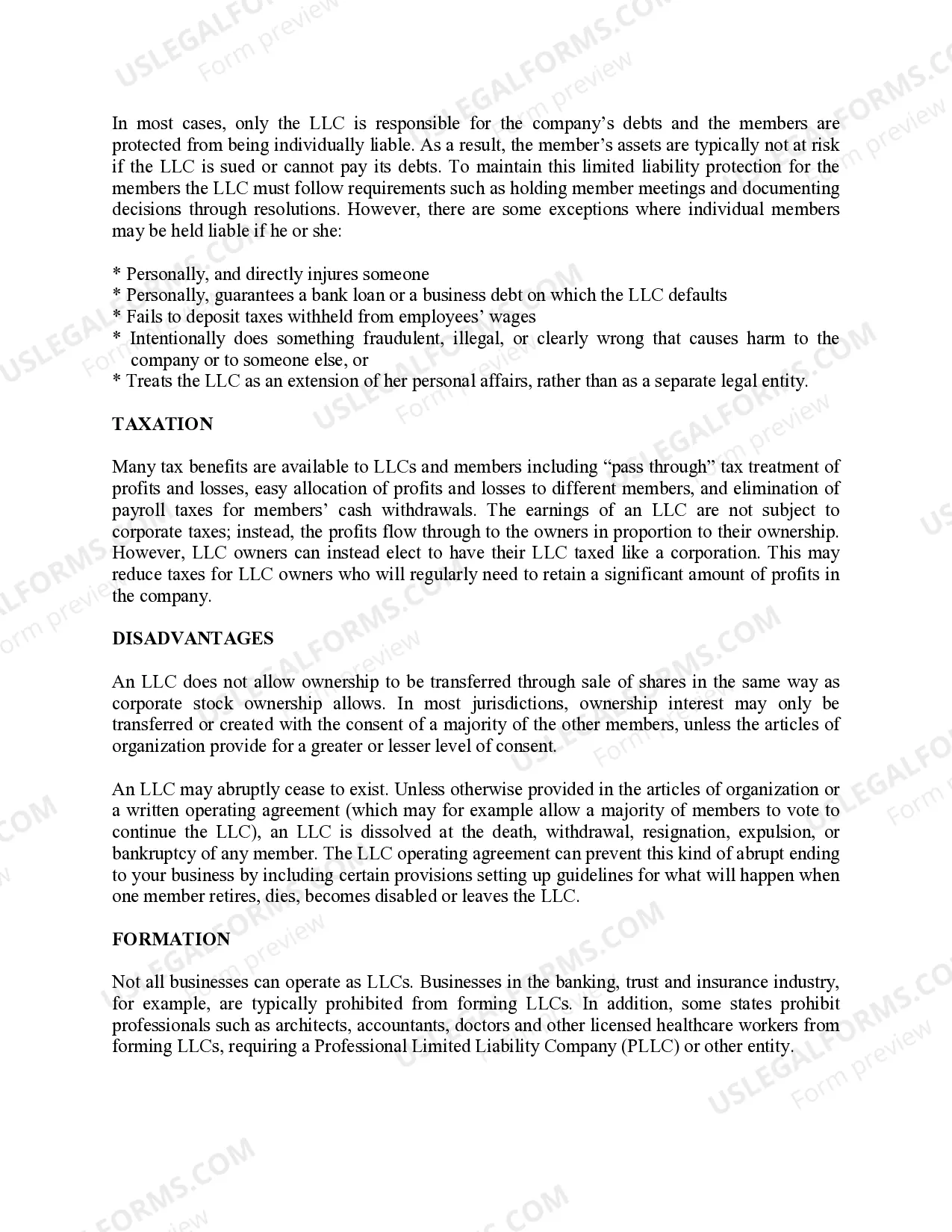 Preview Wyoming Limited Liability Company LLC Formation Package