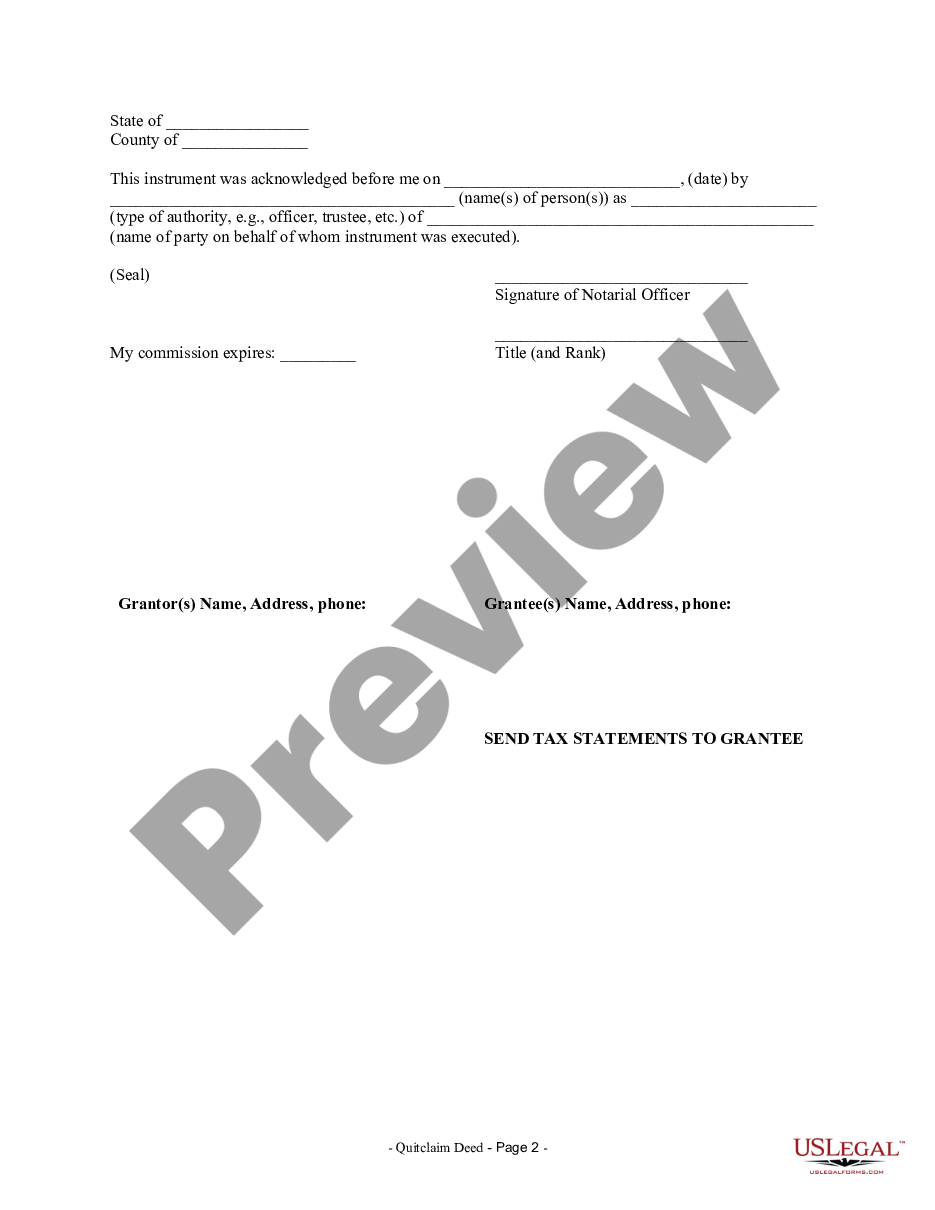 page 1 Quitclaim Deed from LLC to Individual preview