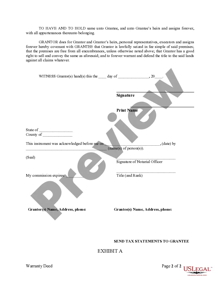 Preview Warranty Deed from Individual to a Trust