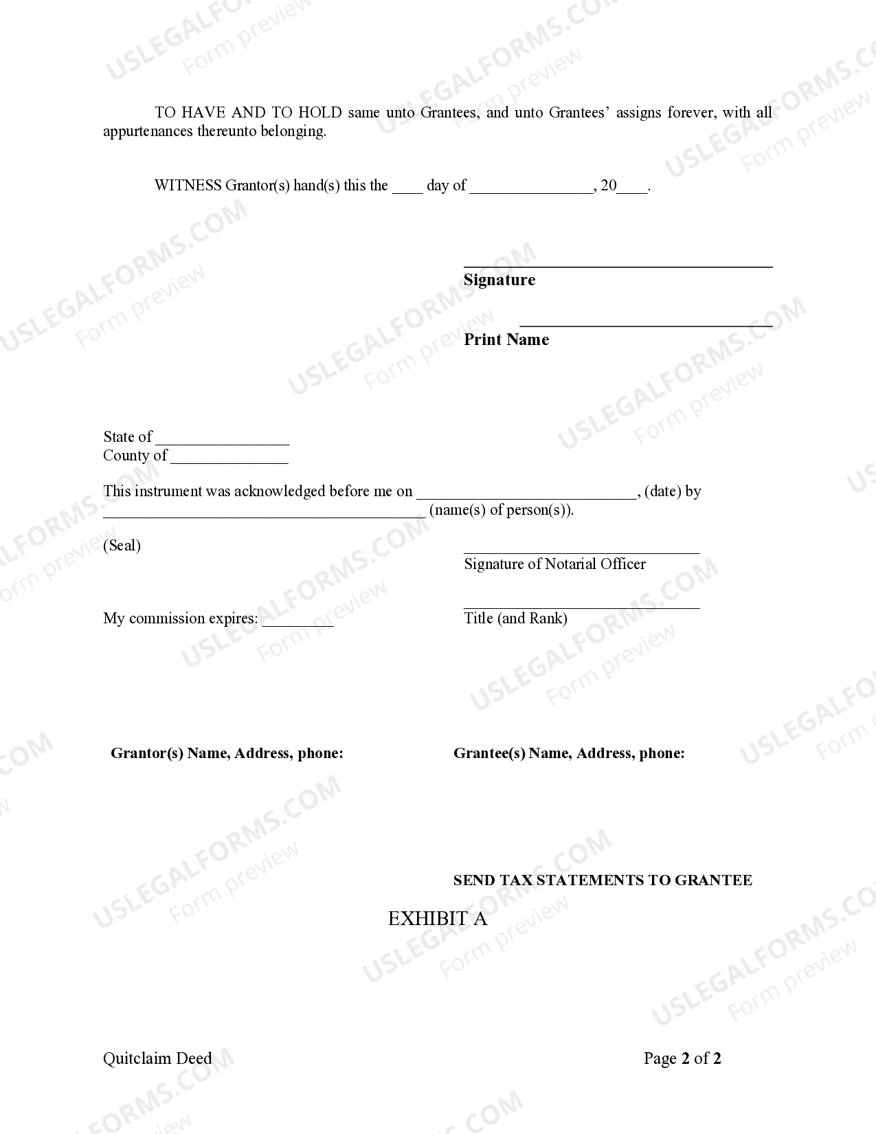 Preview Quitclaim Deed from Husband to Himself and Wife