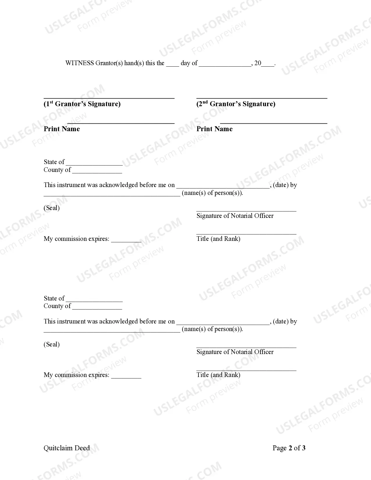 Preview Quitclaim Deed from Husband and Wife to an Individual