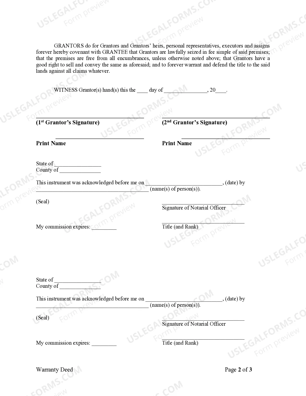 Preview Warranty Deed from Husband and Wife to an Individual