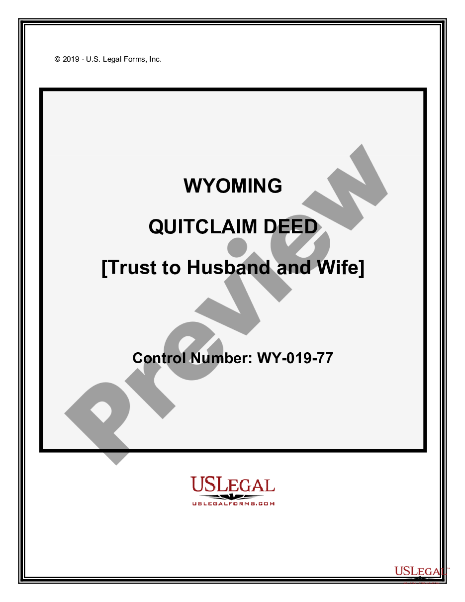 page 0 Quitclaim Deed - Trust to Husband and Wife preview