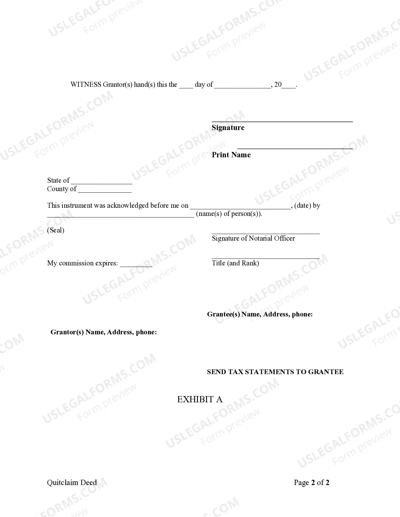 Preview Quitclaim Deed from Individual to Individual
