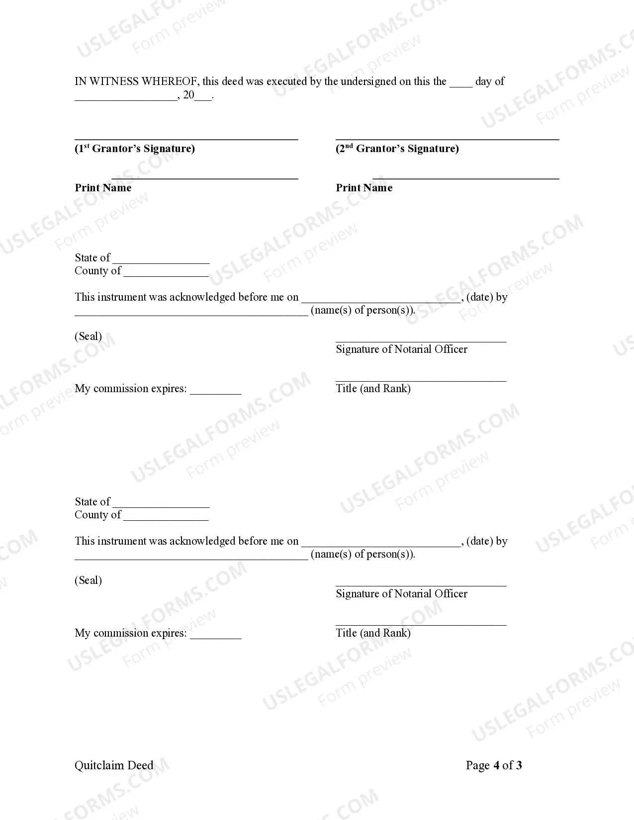 Preview Quitclaim Deed - Two Individuals or Husband and Wife to Limited Partnership