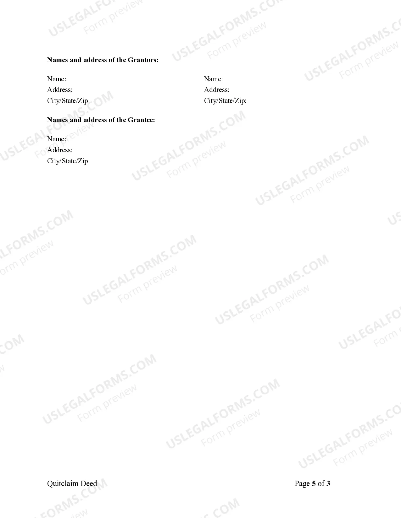 Preview Quitclaim Deed - Two Individuals or Husband and Wife to Limited Partnership