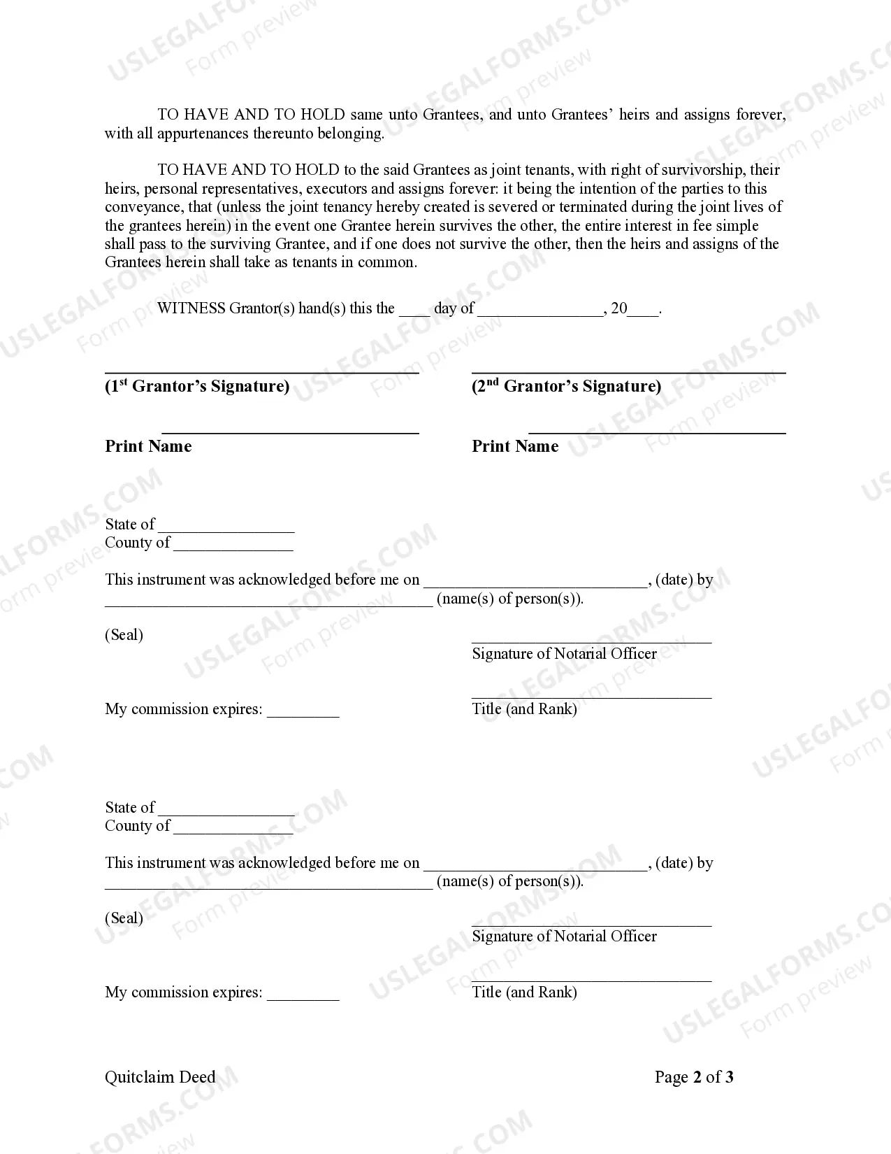 Preview Quitclaim Deed by Two Individuals to Husband and Wife