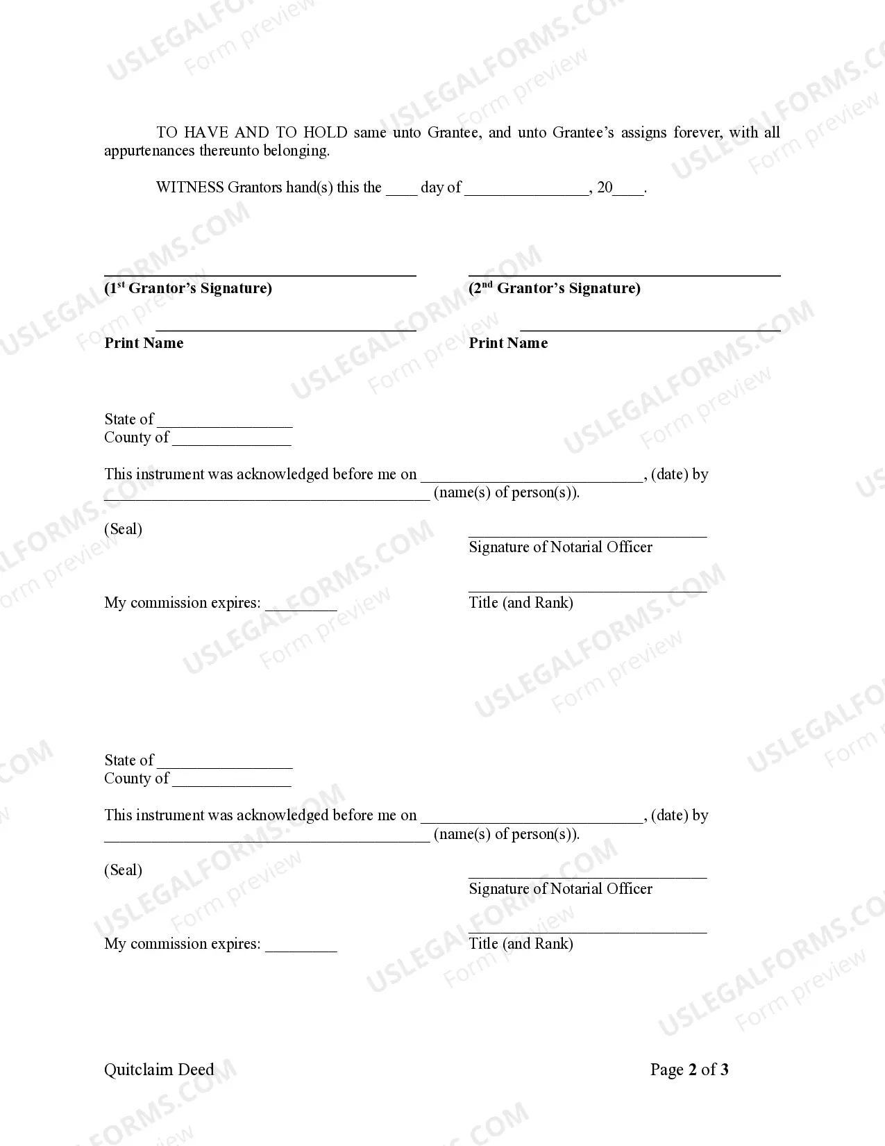 Preview Quitclaim Deed by Two Individuals to LLC