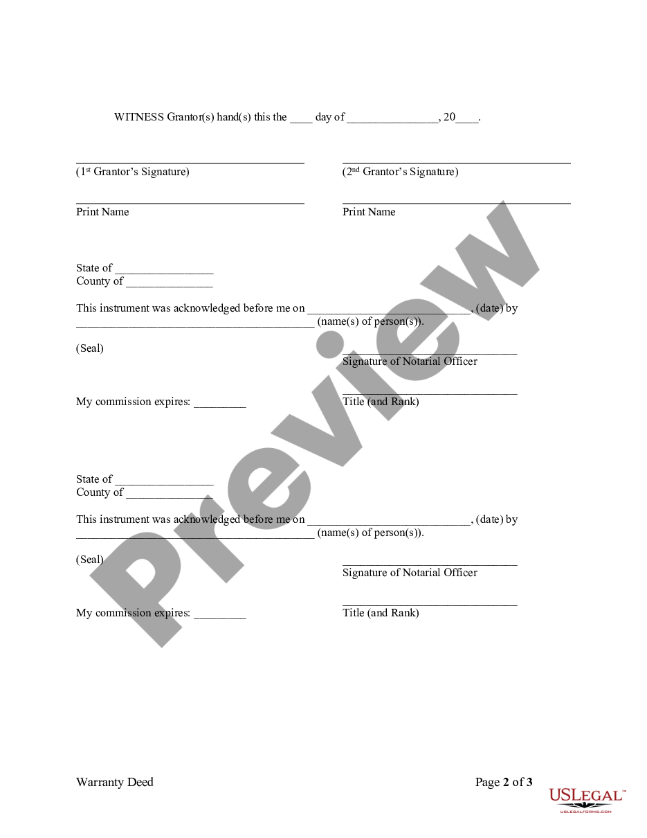 page 1 Warranty Deed from two Individuals to LLC preview