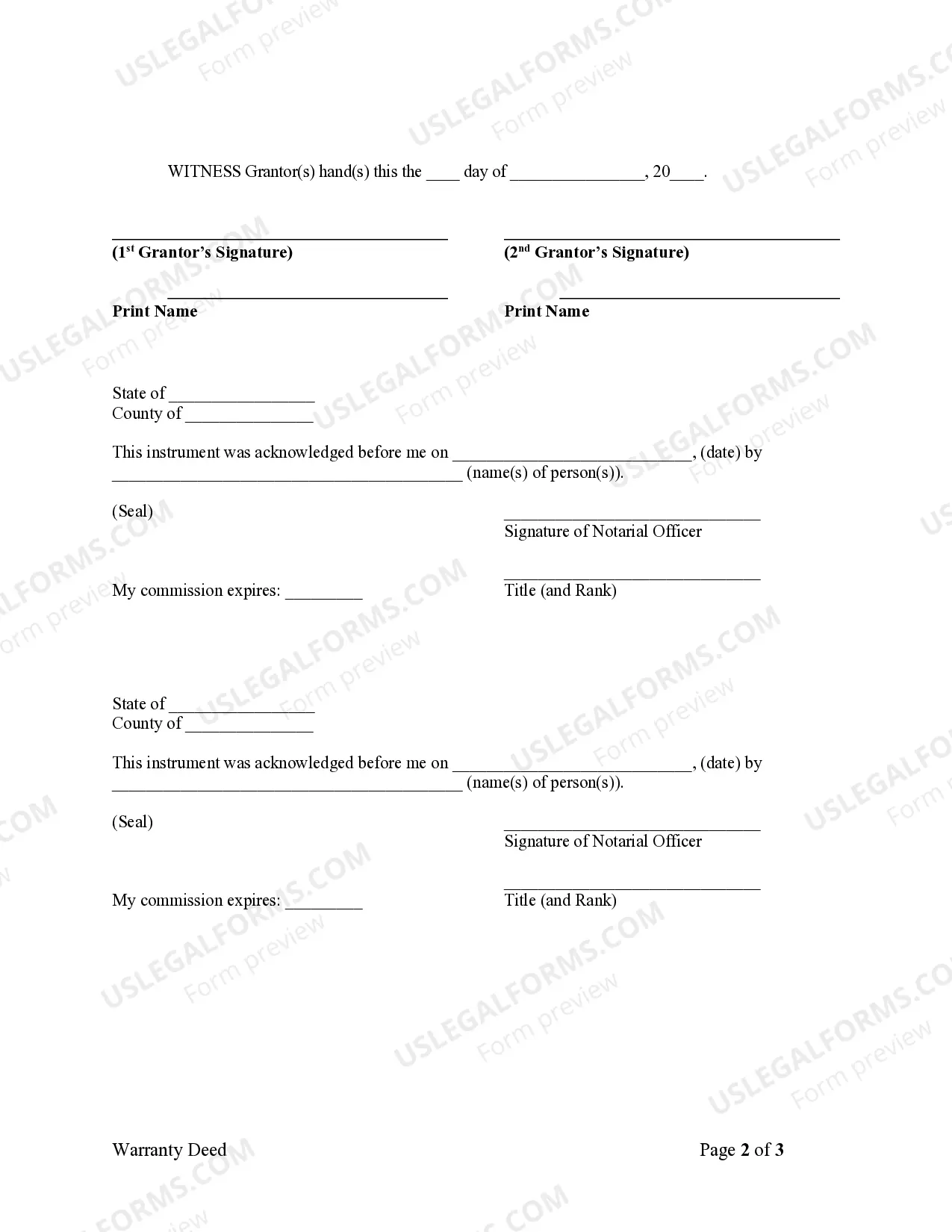 Preview Warranty Deed from two Individuals to LLC