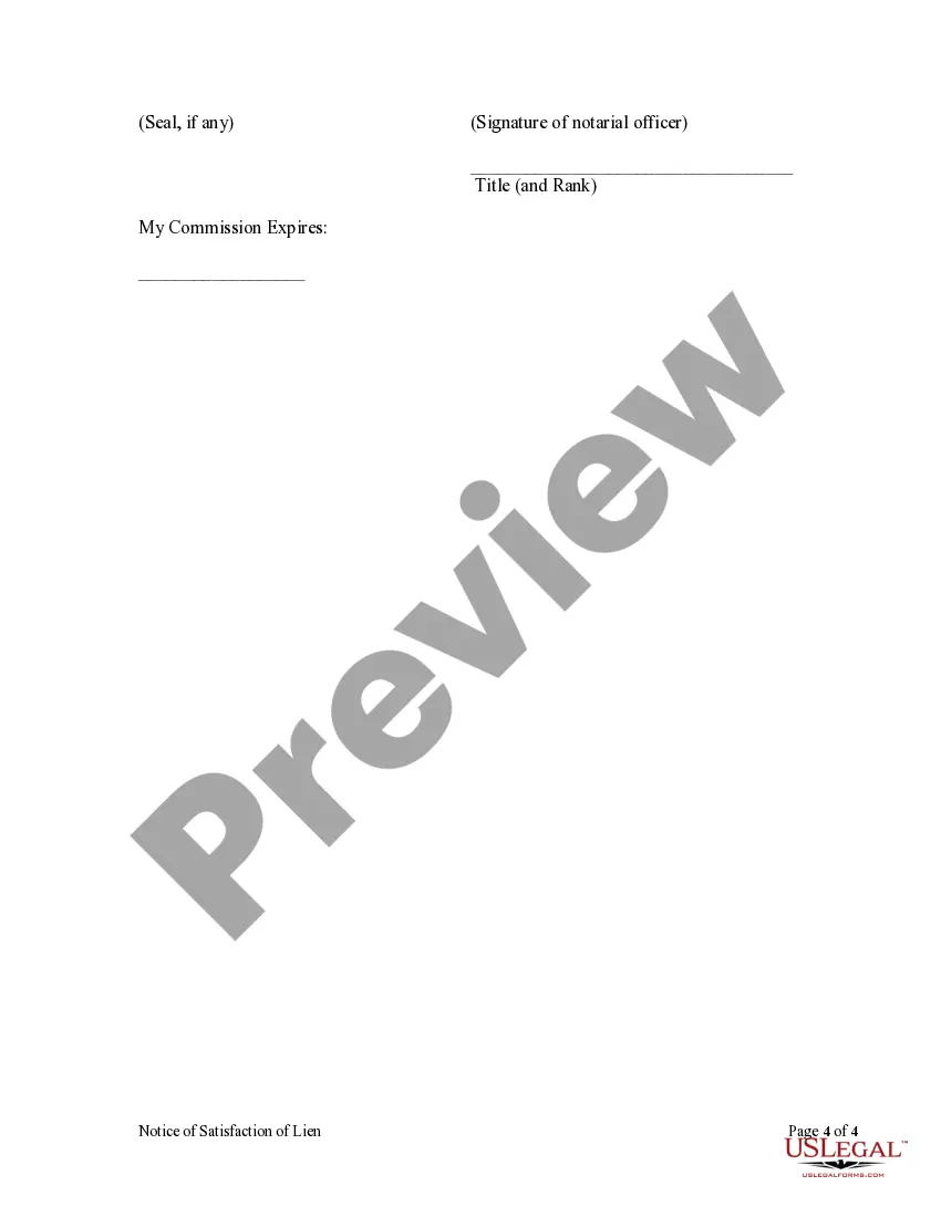 Preview Notice of Satisfaction - Individual