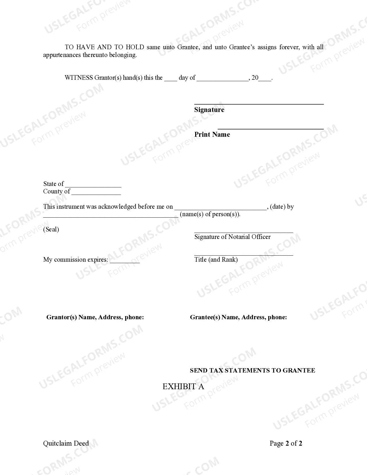 Preview Quitclaim Deed from Individual to Corporation