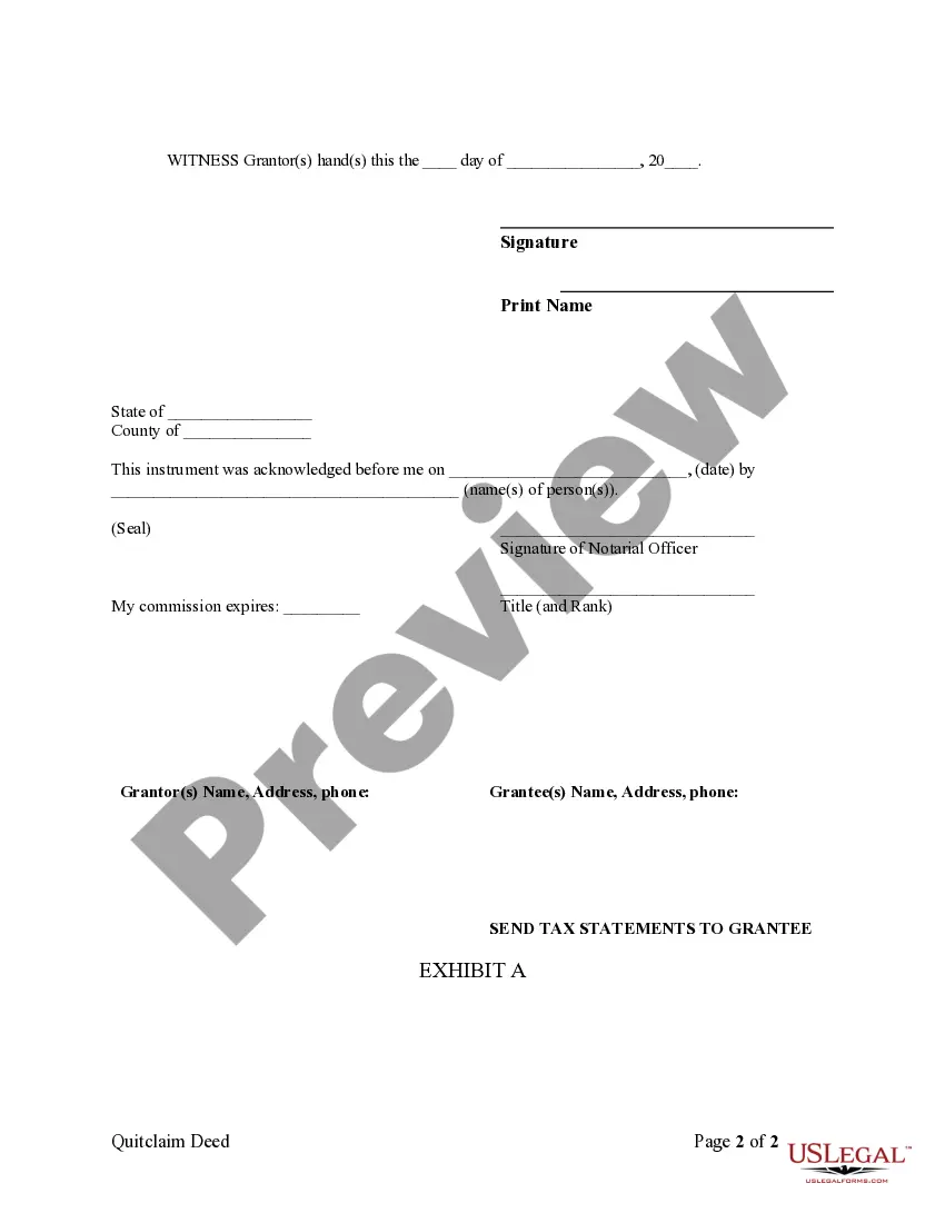 Preview Quitclaim Deed from Individual to LLC