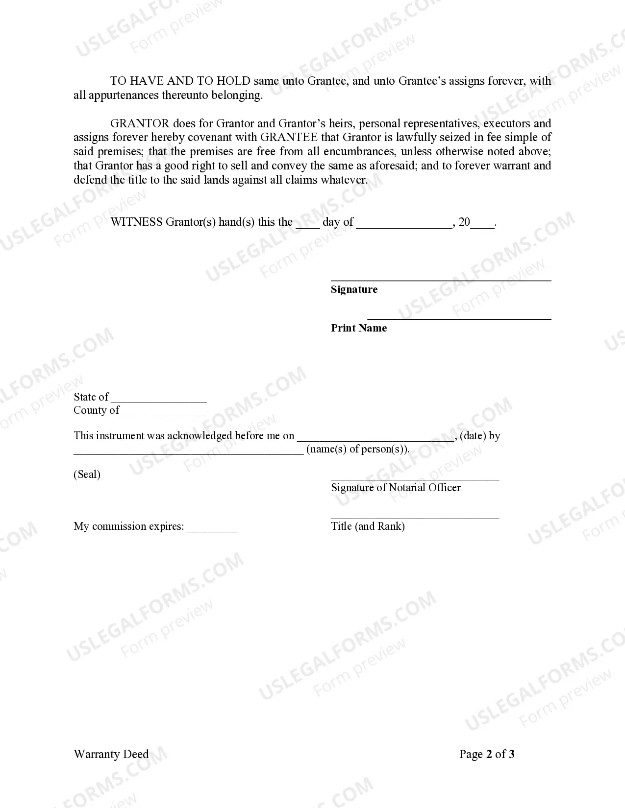 Preview Warranty Deed from Individual to LLC