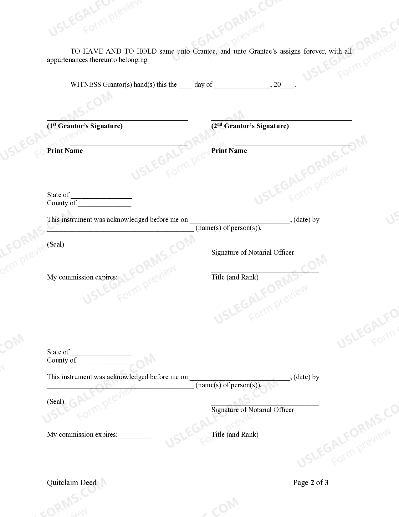 Preview Quitclaim Deed from Husband and Wife to LLC