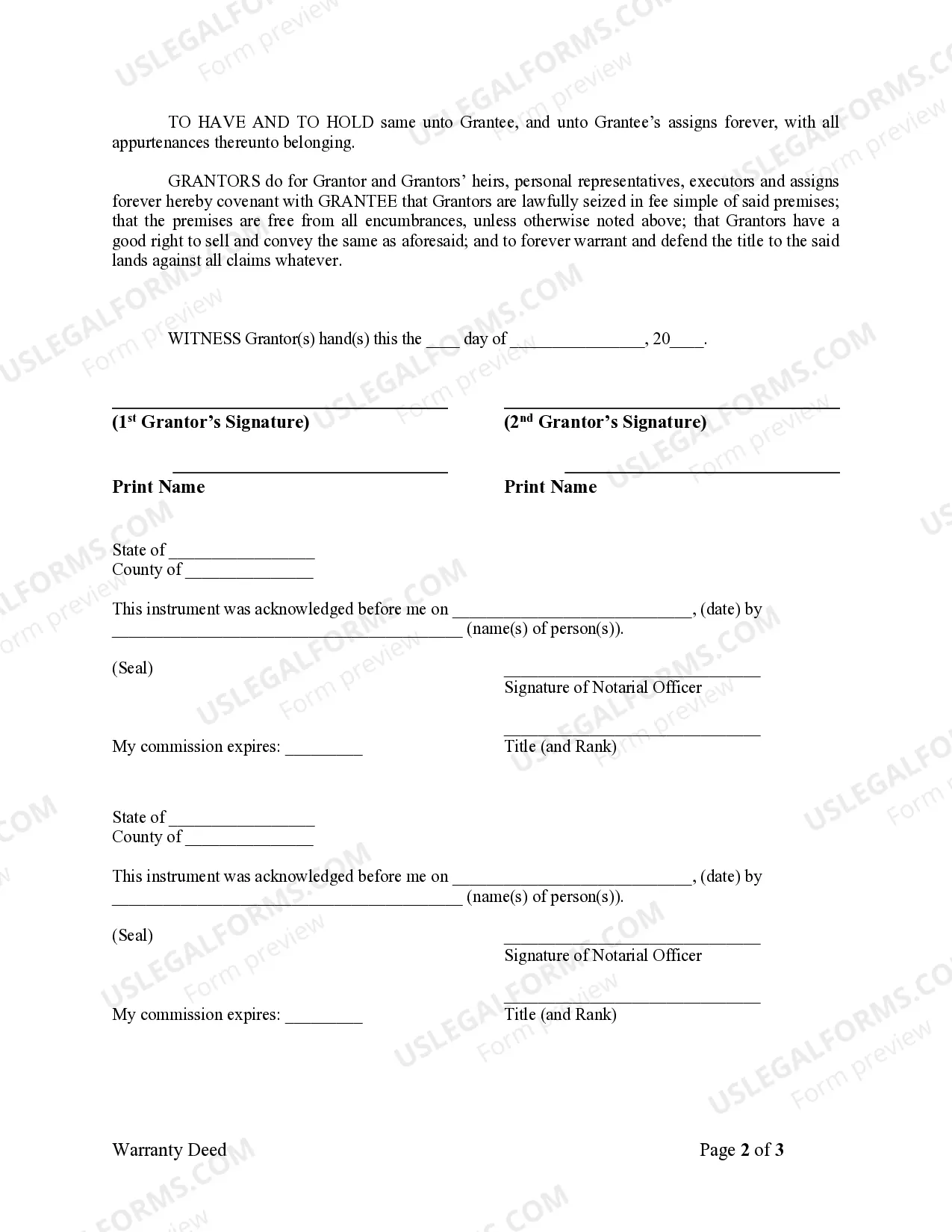 Preview Warranty Deed from Husband and Wife to LLC