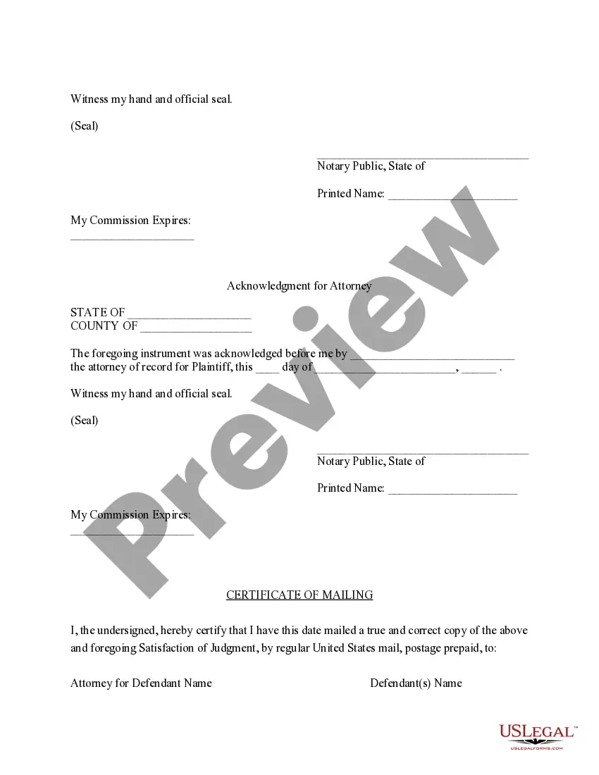 Preview Wyoming Satisfaction of Judgment